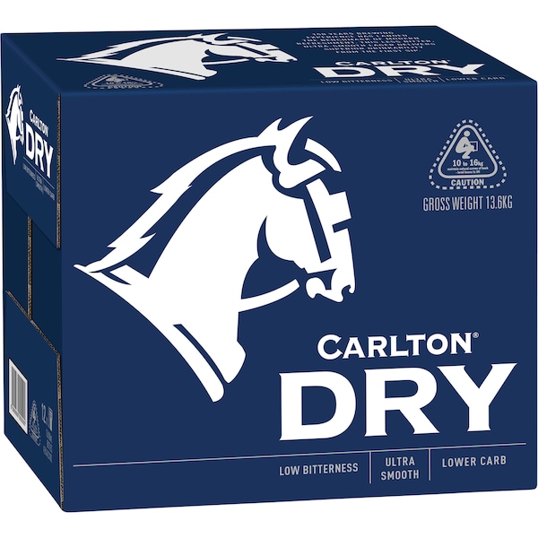 Carlton Dry Low Carb Lager Long Neck 12x700ml Pack
