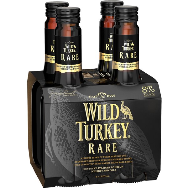 Wild Turkey Bourbon Cola Rare 8% 320mL x 4 pack