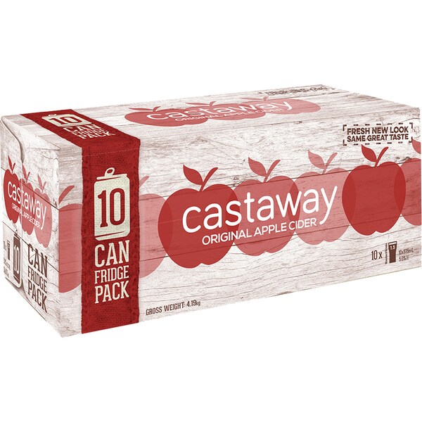 Castaway Apple Cider Cans 375mL x 10 pack