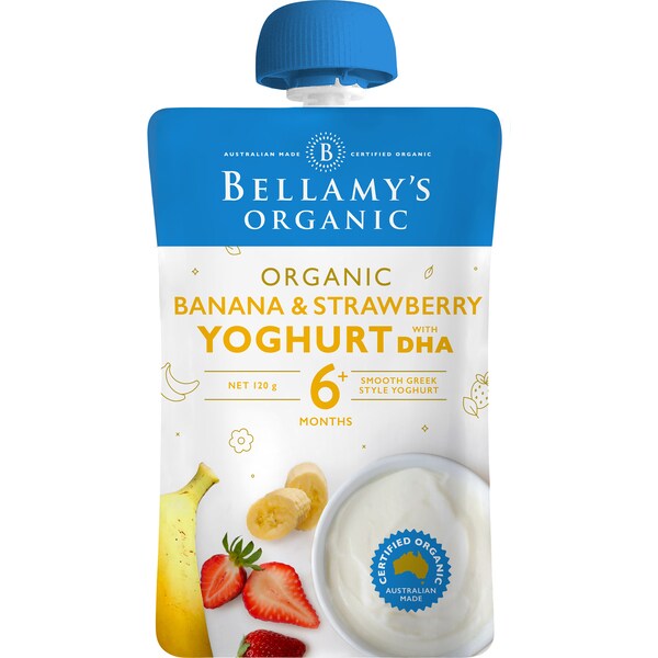 Bellamy's Organic Banana & Straw Yoghurt 120g