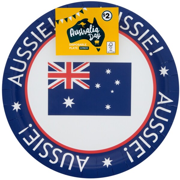 Australia Day Disposable Plates 8 Pack