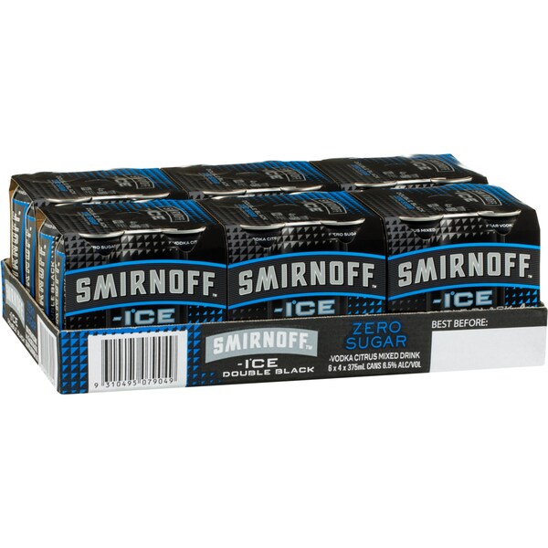 Smirnoff Vodka Ice Double Black Zero 24x375ml
