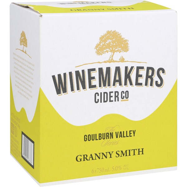 Winemakers Cider Co. Apple Cider Sparkling Granny Smith Bottles 6x750ml Pack