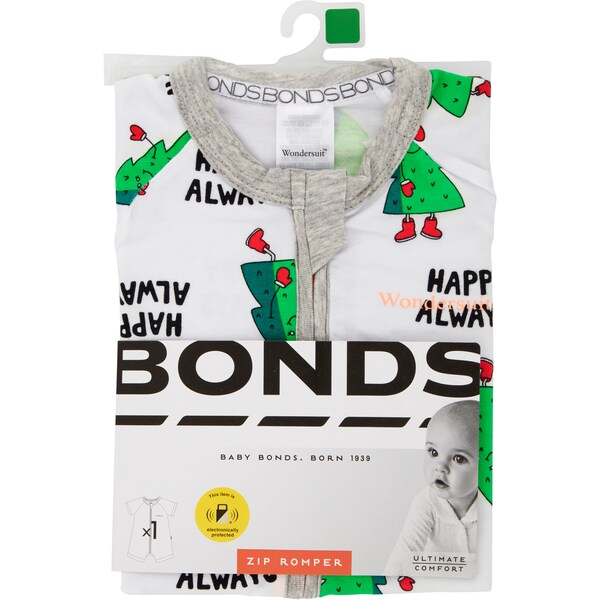 Bonds Zip Romper Christmas Edition White Each