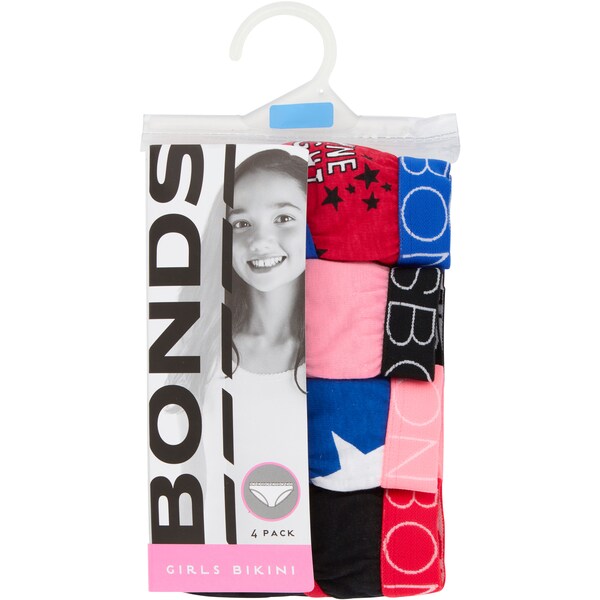 Bonds Girls Briefs Christmas Sizes 8 To 10 4 Pack