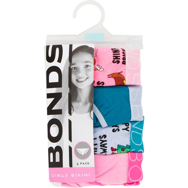 Bonds Girls Briefs Christmas Sizes 10 To 12 4 Pack
