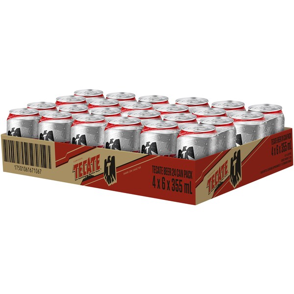 Tecate Lager Cans 355mL x 24 case