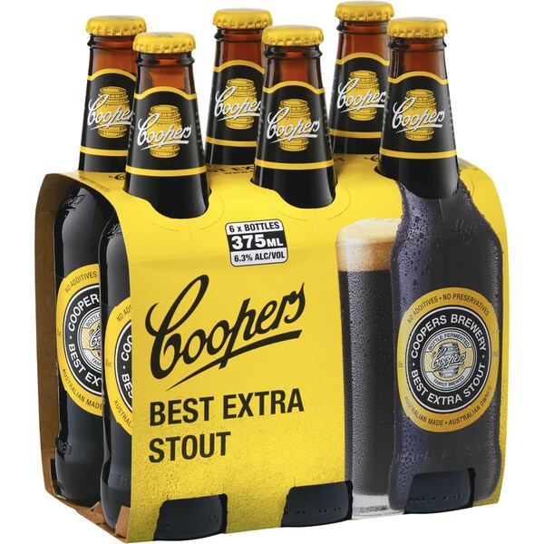 Coopers Extra Stout Stubbies 375mL x 6 pack