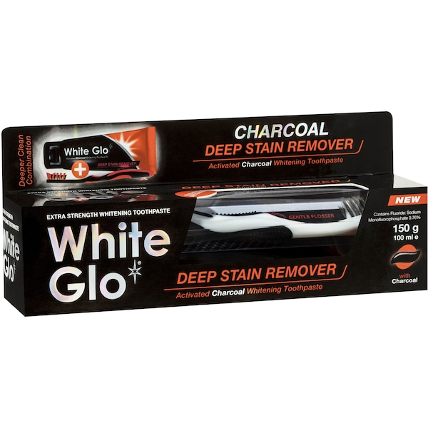 White Glo Charcoal Toothpaste Deep Stain Remover 150g