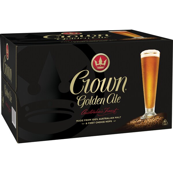 Crown Golden Ale Stubbies 375mL x 24 case