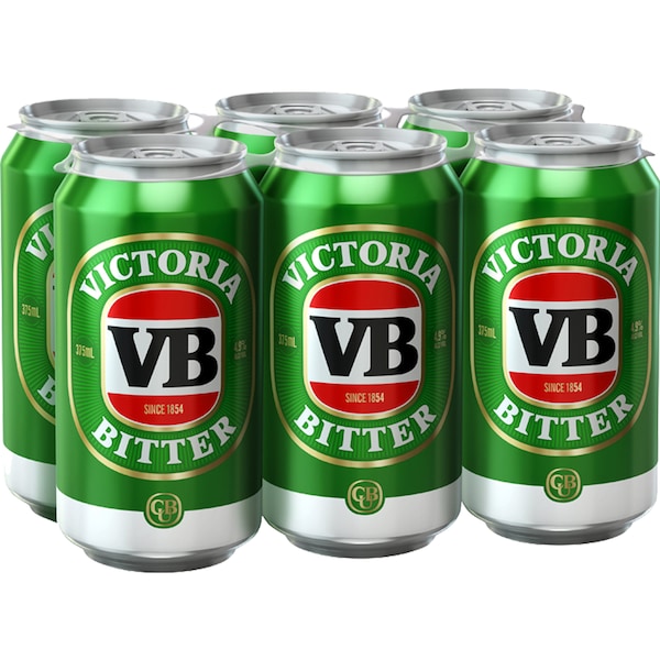 Victoria Bitter Lager Cans 375mL x 6 pack
