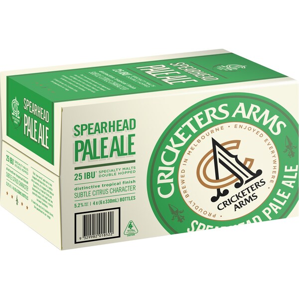 Cricketers Arms Pale Ale Bottles 330mL x 24 case