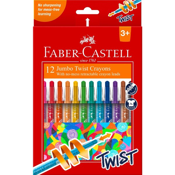Faber-Castell Jumbo Twist Crayons 12 pack