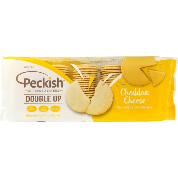 Peckish Rice Crackers Double Up Cheese 200g