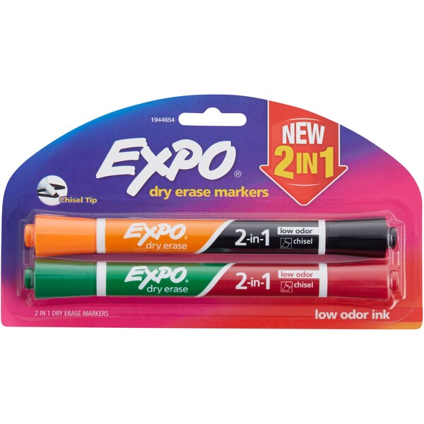 Expo Dry Erase Markers 2 In 1 2 Pack