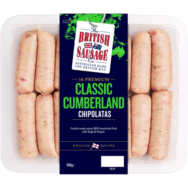 The British Sausage Co Cumberland Chipolata 16 Pack
