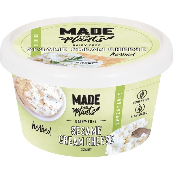 Made With Plants Dairy-Free Sesame Cream Cheese Herbed 250g