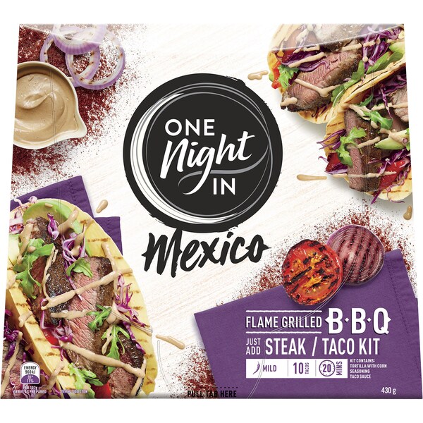 One Night In Mexico Grilled Bbq Taco Kit 430g