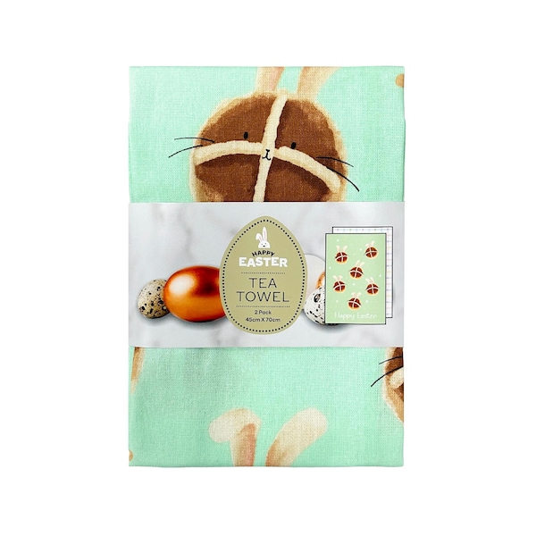 Easter Tea Towel Hot Cross Buns 2 pack