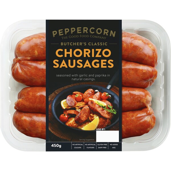Peppercorn Butcher's Classic Chorizo Sausages 450g