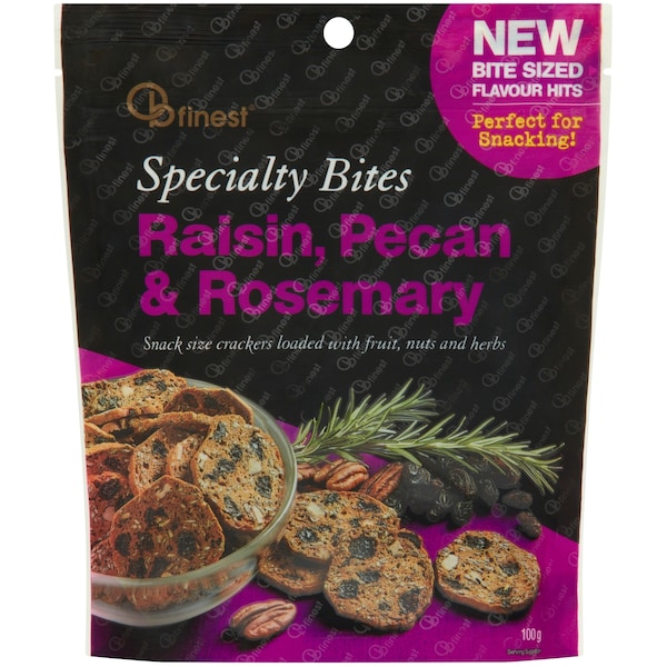 OB Finest Specialty Bites Raisin Pecan & Rosemary 100g