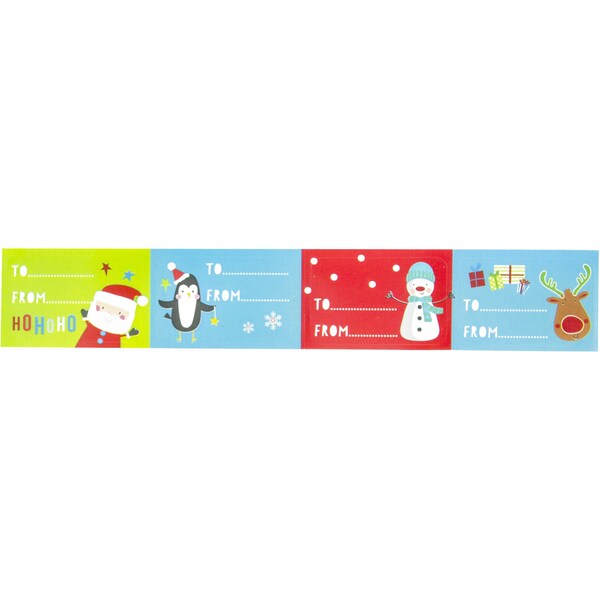 Christmas Adhesive Gift Labels Santa Box Of 40