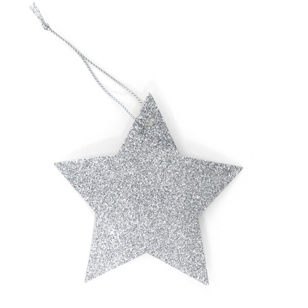 Christmas Gift Tag Silver Star 10 Pk