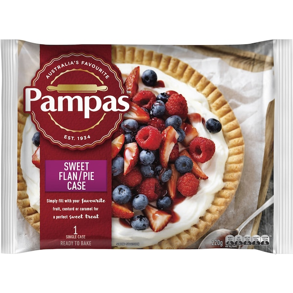 Pampas Pastry Sweet Flan Pie Base 220g