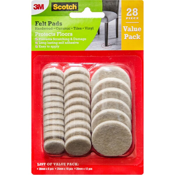 Scotch Felt Pads Value Pack 28 pack