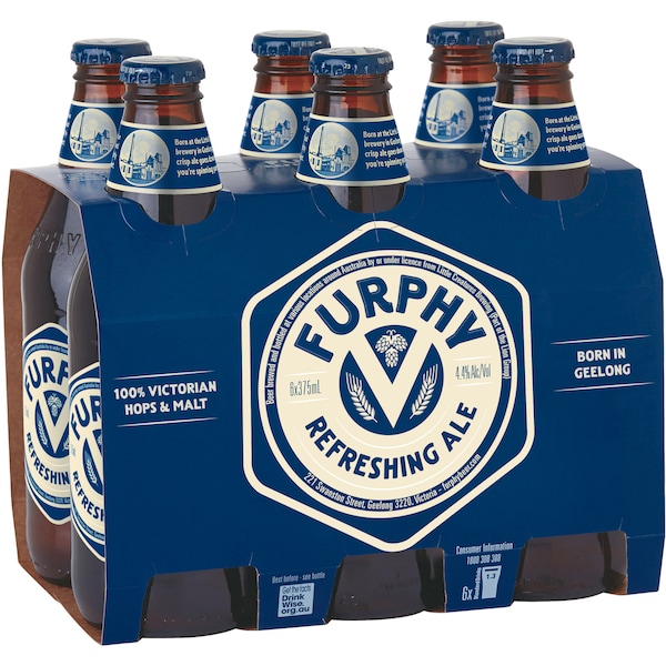 Furphy Refreshing Ale Bottles 375ml x 6 Pack