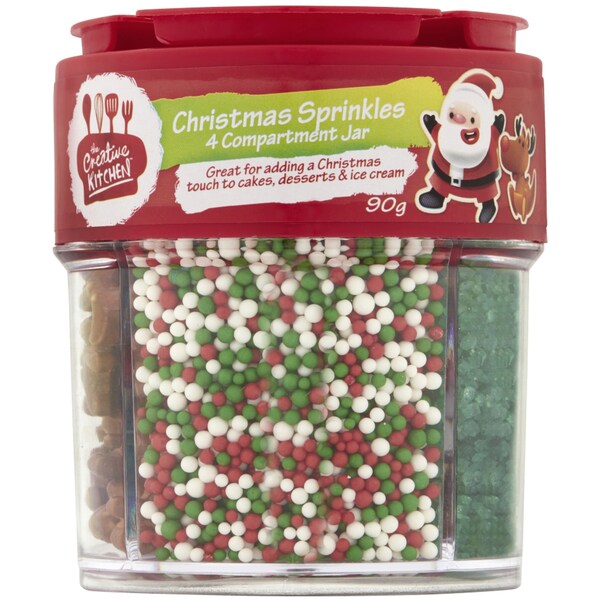 The Creative Kitchen 4 Compartment Jar Christmas Srpinkles 90G