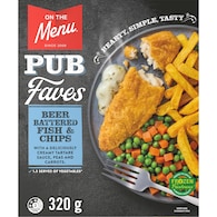 On The Menu Beer Battered Fish & Chips Frozen Meal