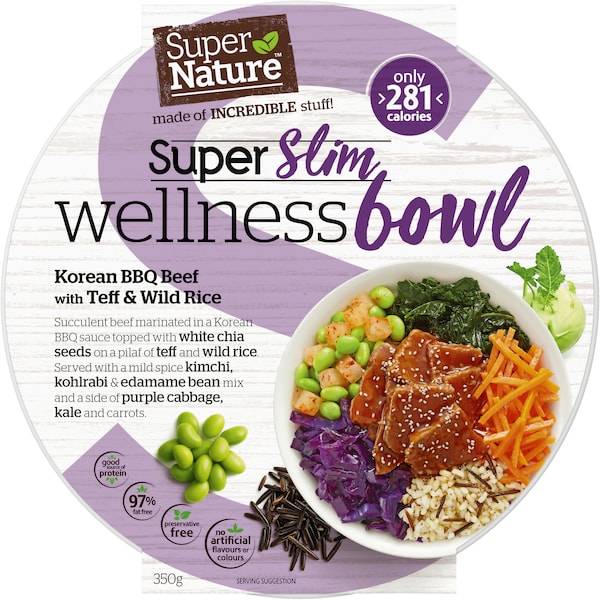 Super Nature Wellness Bowl Korean BBQ Beef Frozen Meal 350g