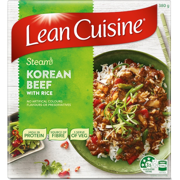 Lean Cuisine Steam Korean Beef With Rice Frozen Meal 380g