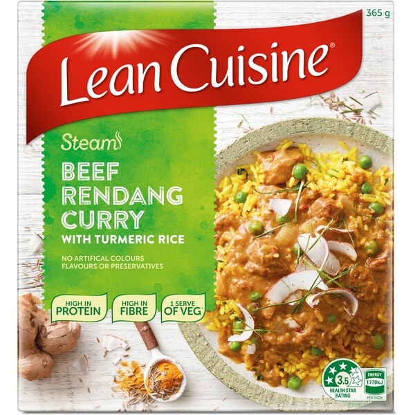 Lean Cuisine Wholegrain Beef Rendang Curry With Turmeric Rice Frozen Meal 365g