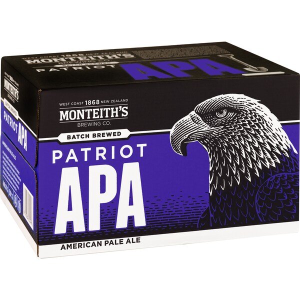 Monteith's Brewing Co. American Pale Ale Bottles 330mL x 24 case