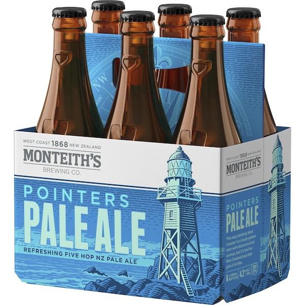 Monteith's Brewing Co. Pointers Pale Ale Bottles 330mL x 6 pack