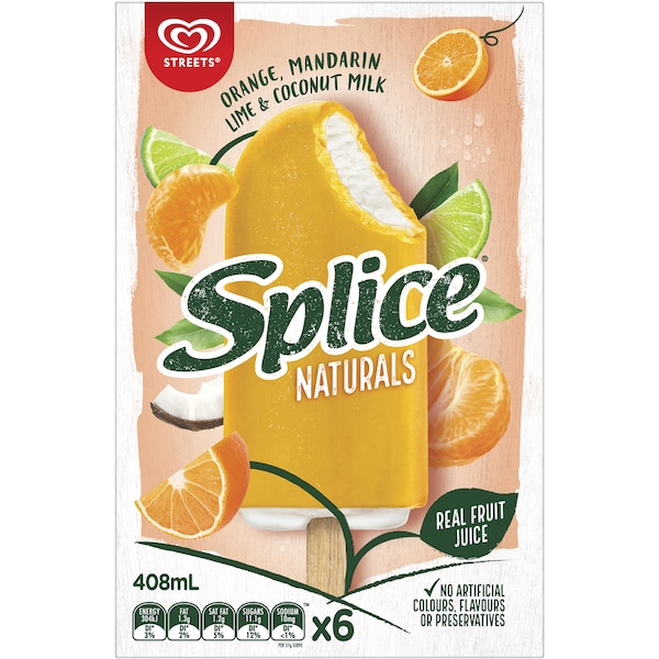Streets Splice Naturals Orange Mandarin Lime 6 Pack