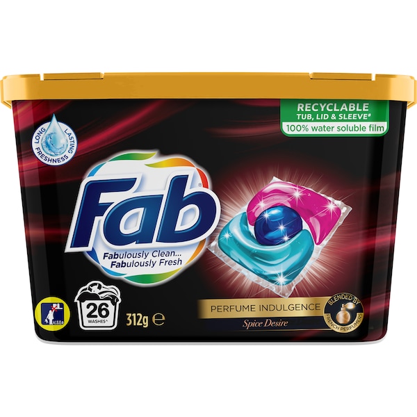 Fab Laundry Capsules Spice Desire 26 pack