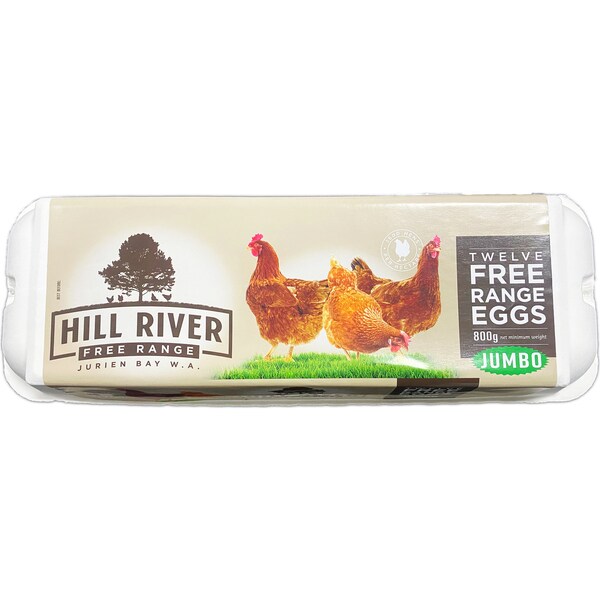 Hill River Free Range 12 Jumbo Eggs 800g