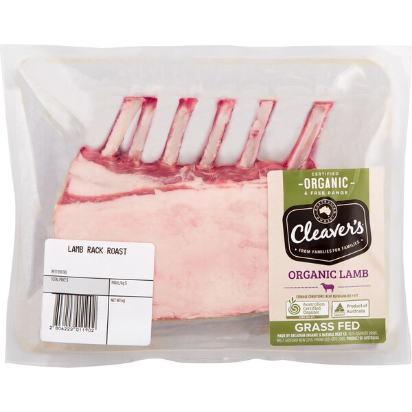 Cleaver's Organic Lamb Rack 400g - 700g