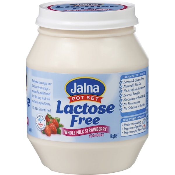 Jalna Lactose Free Whole Milk Strawberry Yoghurt 1kg