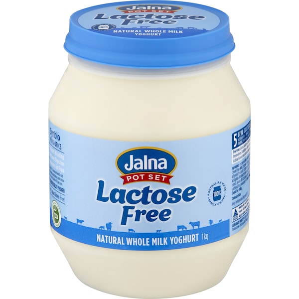 Jalna Pot Set Whole Milk Yoghurt Lactose Free Natural 1kg