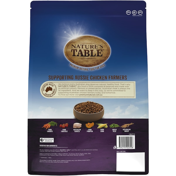 Nature's Table Small Breed Australian Chicken With Farm Vegetables Dry Dog Food 2.5kg