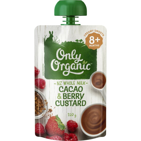Only Organic Cacao & Berry Custard 120g