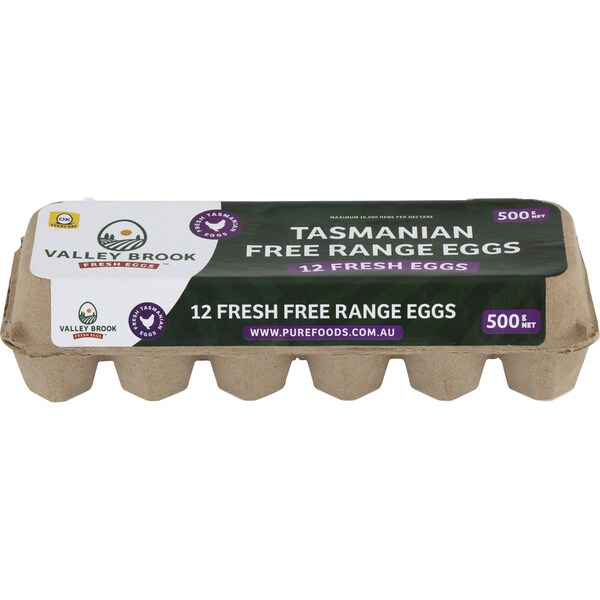 Valley Brook 12 Free Range Eggs 500g