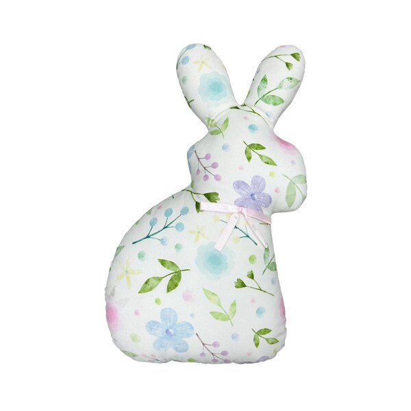 Easter Bunny Shaped Cushion Floral each