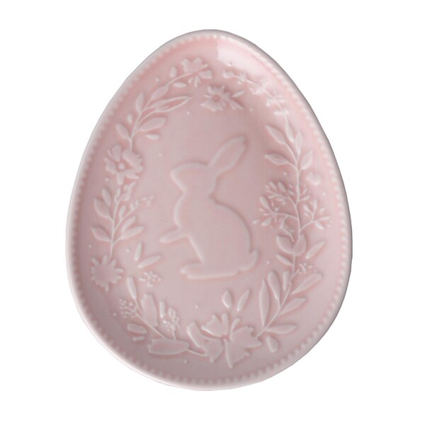 Easter Ceramic Egg Shaped Plate Pink each