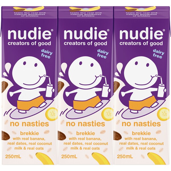 Nudie Brekkie Banana And Date Dairy Free 250ml x3 Pack