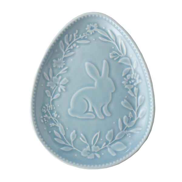 Easter Ceramic Egg Shaped Plate Blue each